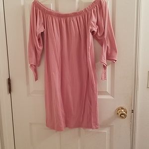 Off the shoulder pink dress